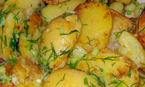 Картофи с копър и чесън